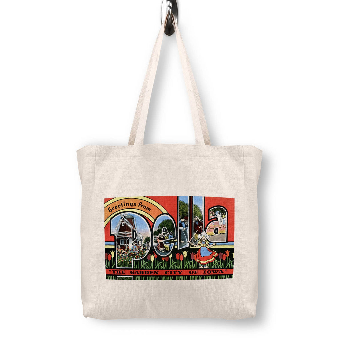 Pella Iowa Vintage Postcard Canvas Tote Bag