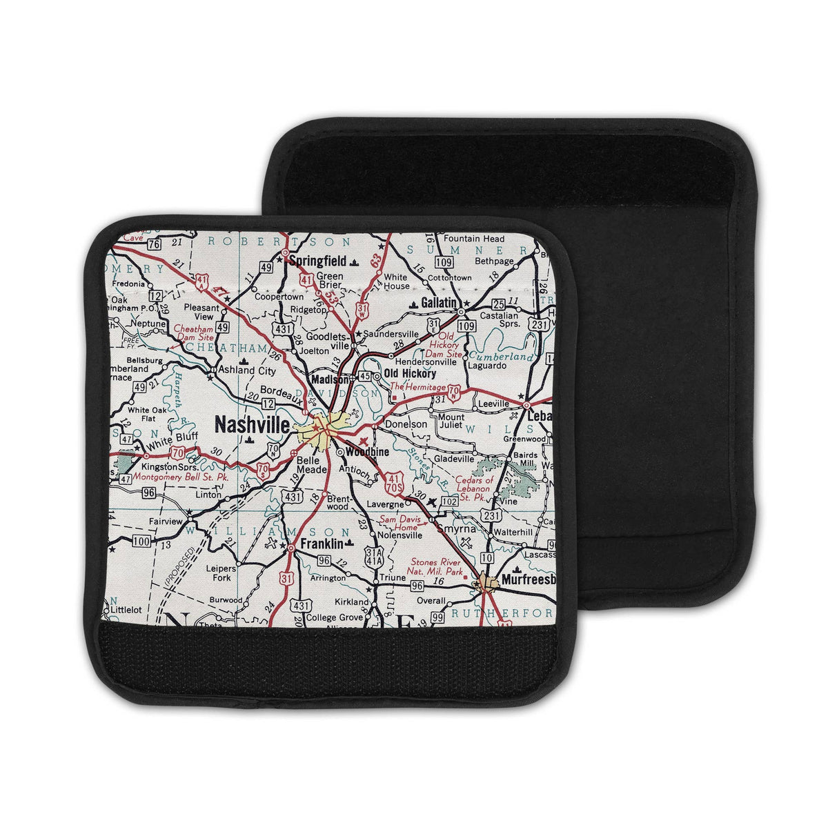 Nashville Tennessee Map Suitcase Spotter Luggage Handle Wrap