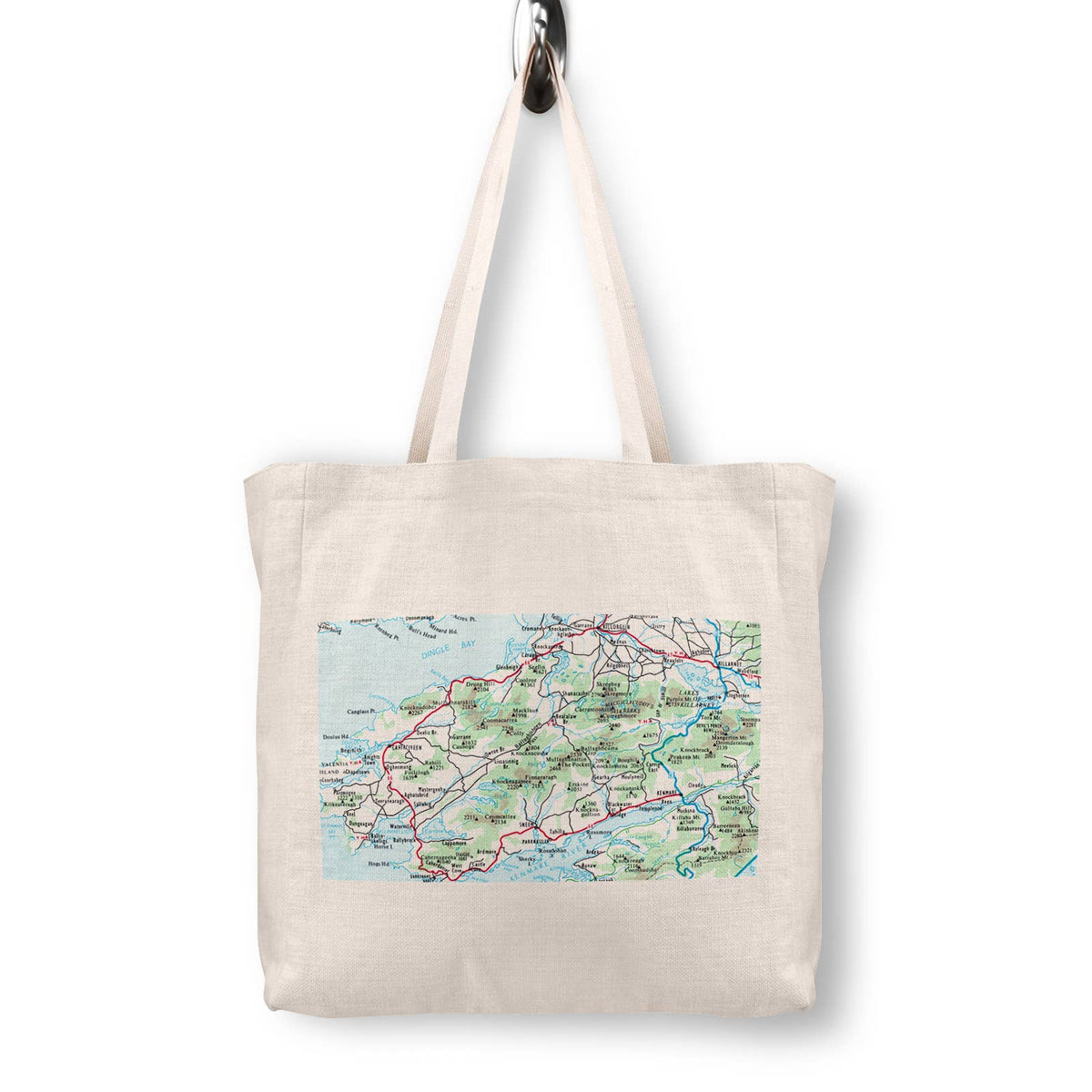 Ring of Kerry Ireland Vintage Map Canvas Tote Bag