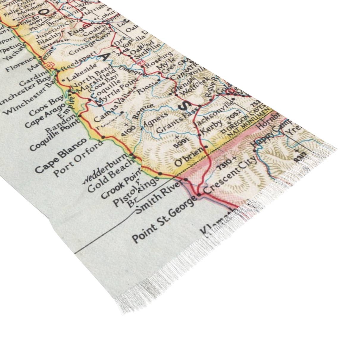 Oregon Coast Map Travel Scarf