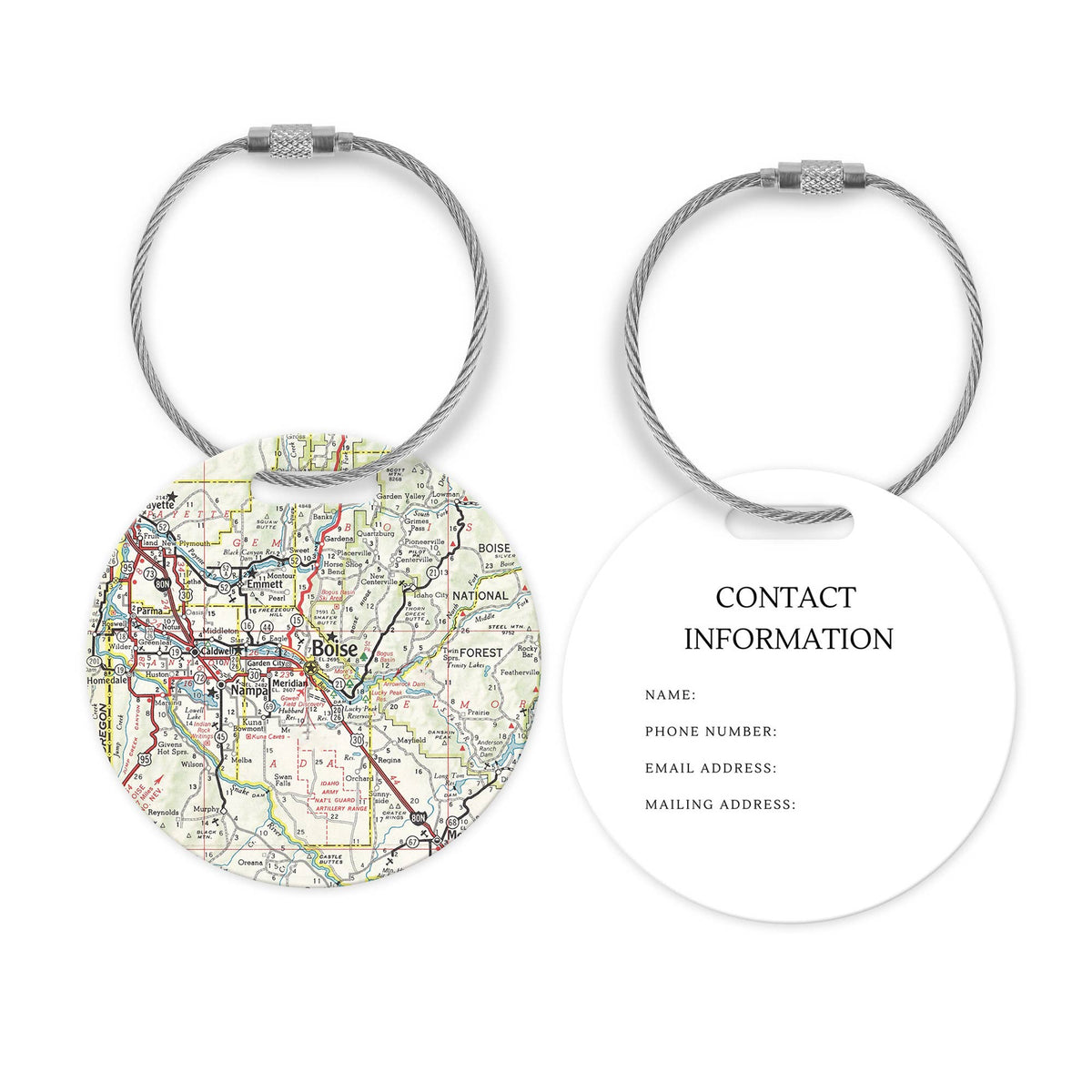 Boise Idaho Map Luggage Tag