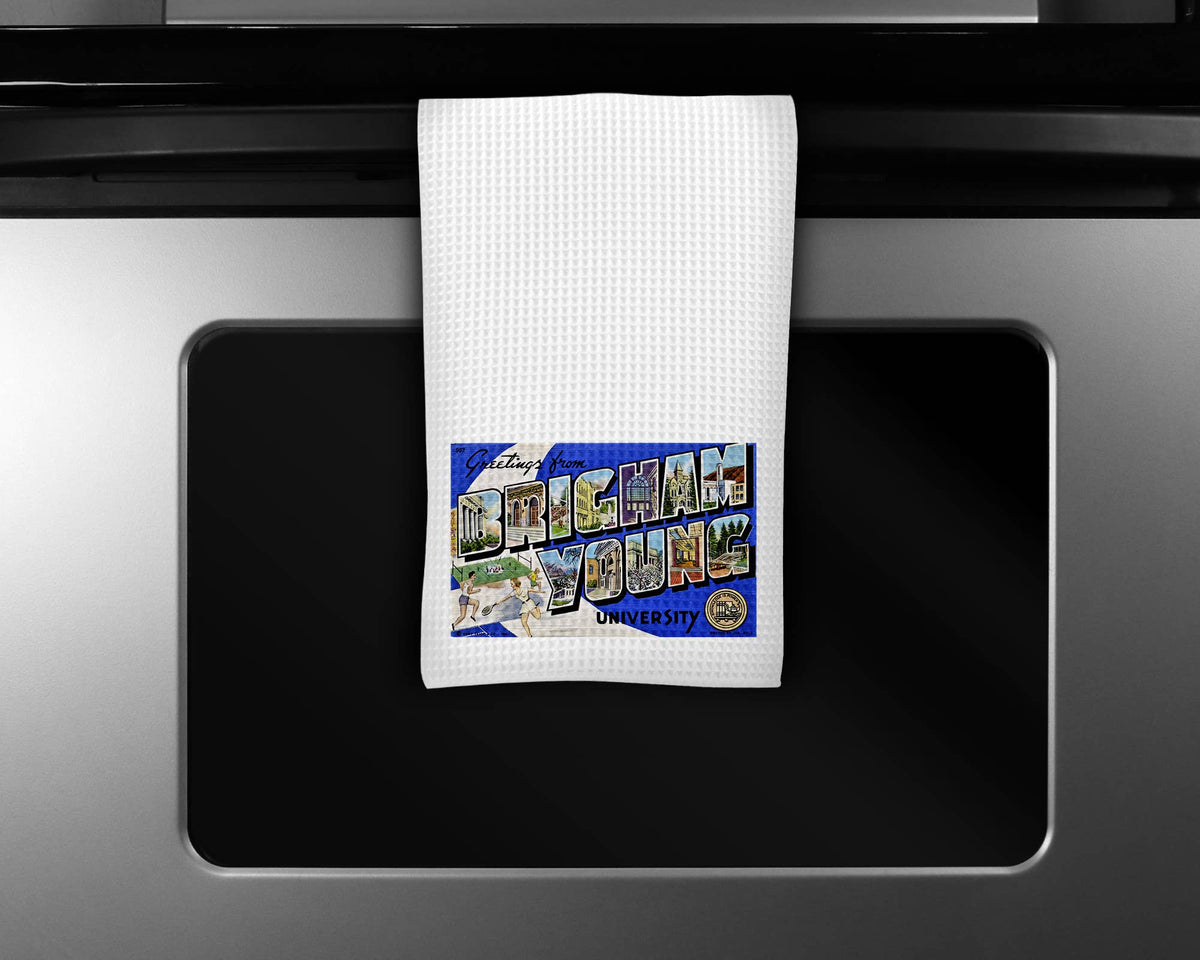 Brigham Young University map tea towel