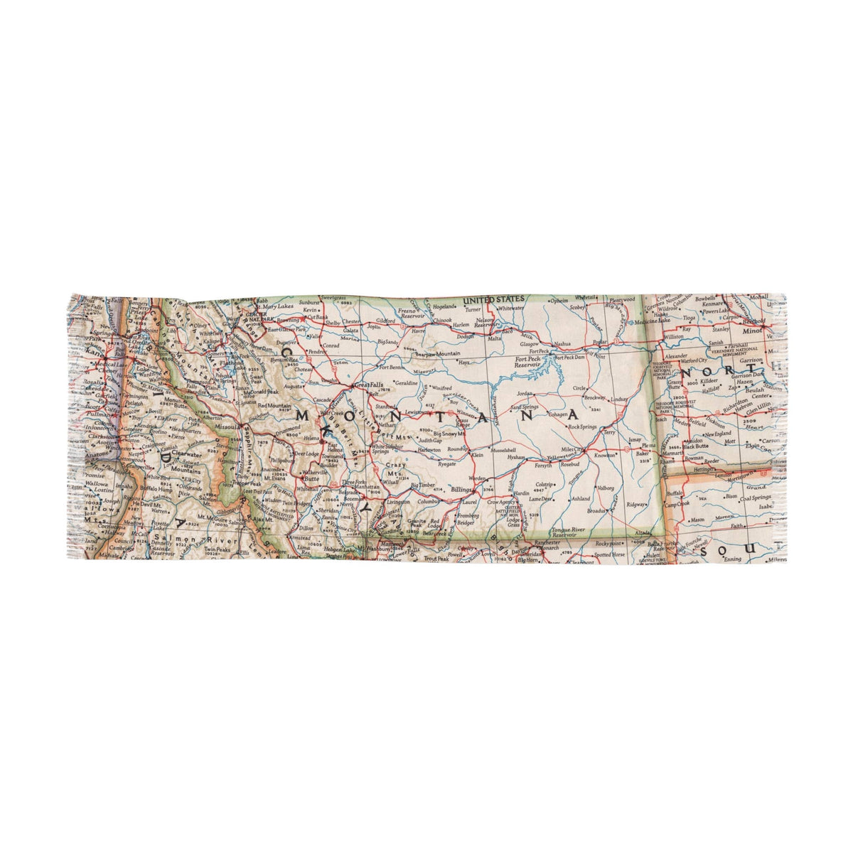 Montana Map Travel Scarf view 3
