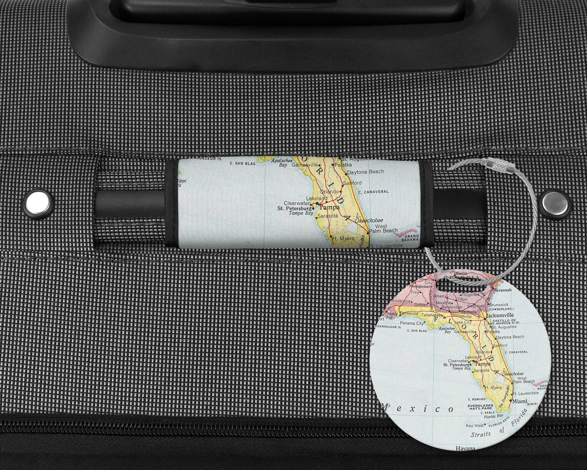 Florida Map Luggage Tag and Handle Wrap
