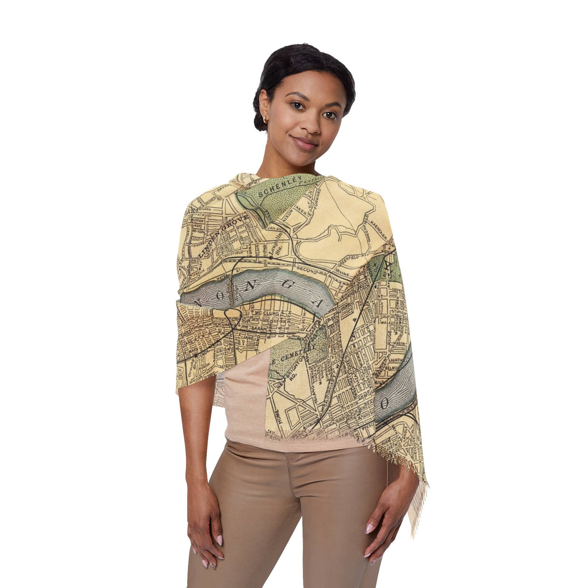 Pittsburgh Pennsylvania Map Travel Scarf