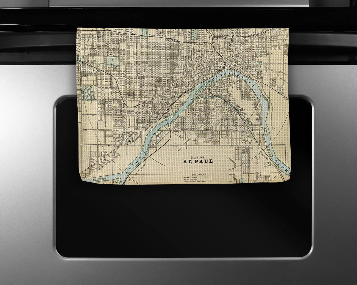St Paul Minnesota map tea towel