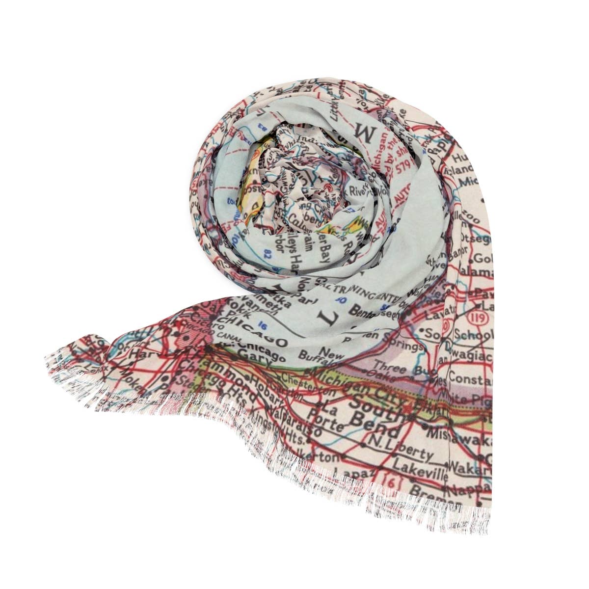Lake Michigan Map Travel Scarf