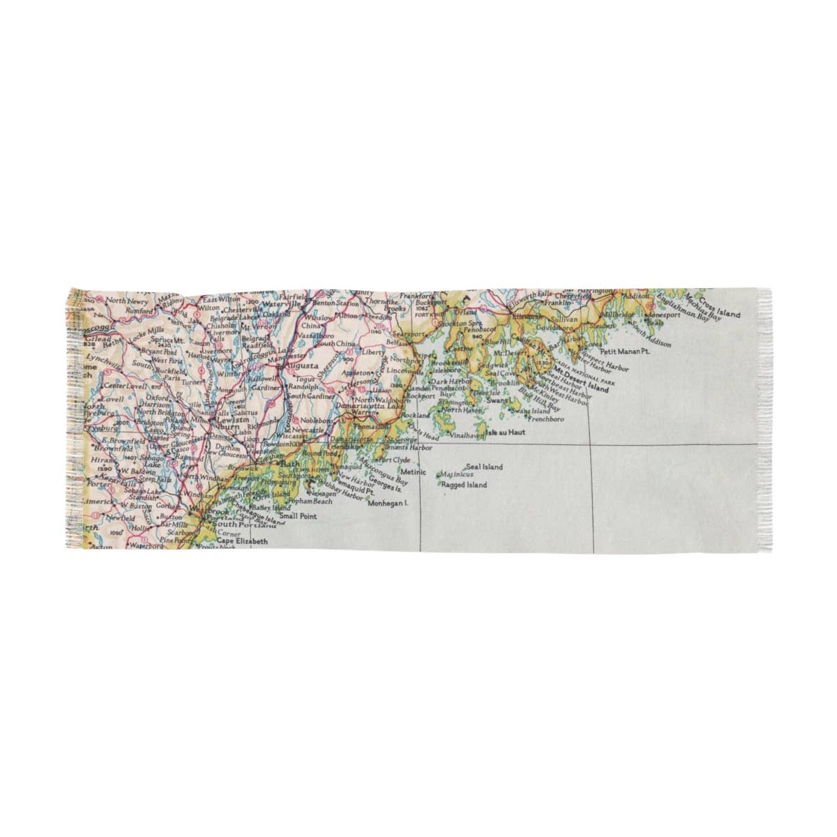 Maine Coast Map Travel Scarf view 3