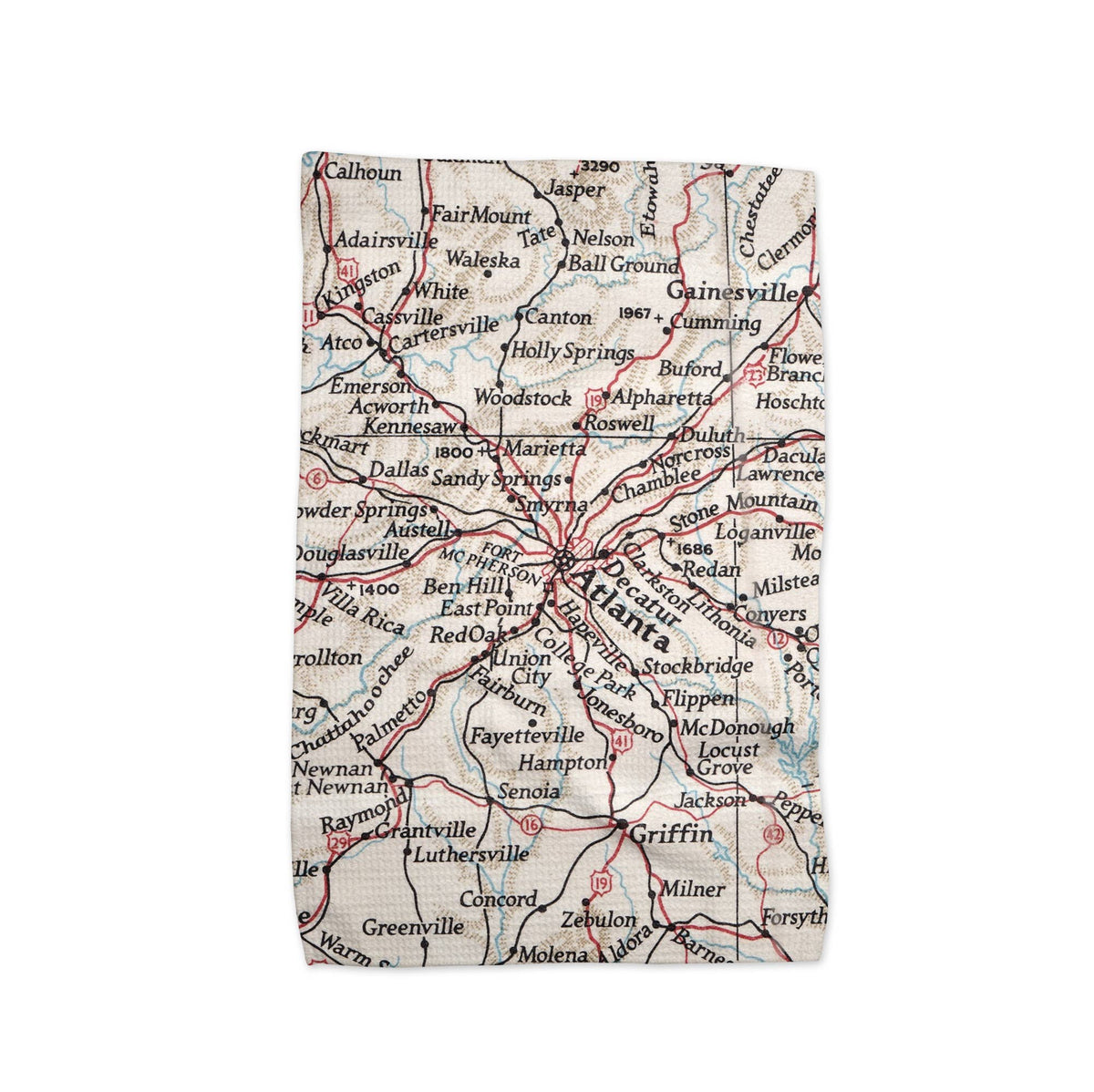Atlanta Georgia map tea towel