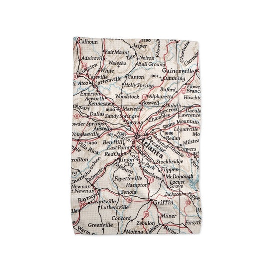 Atlanta Georgia map tea towel