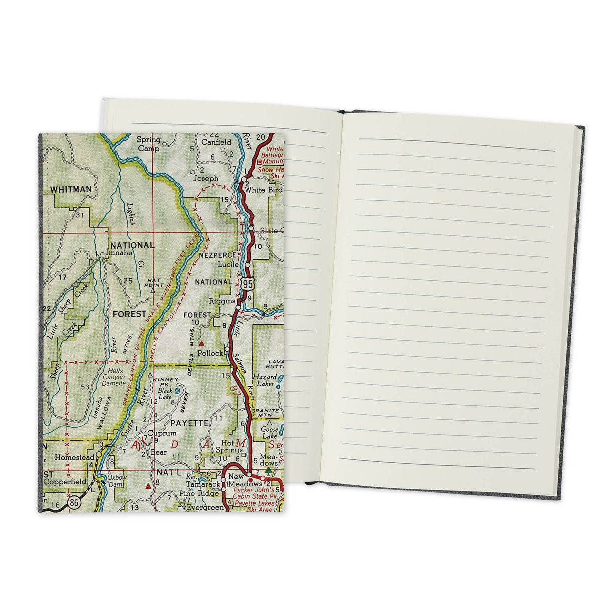 Hells Canyon Snake River Idaho Oregon Vintage Map Travel Journal