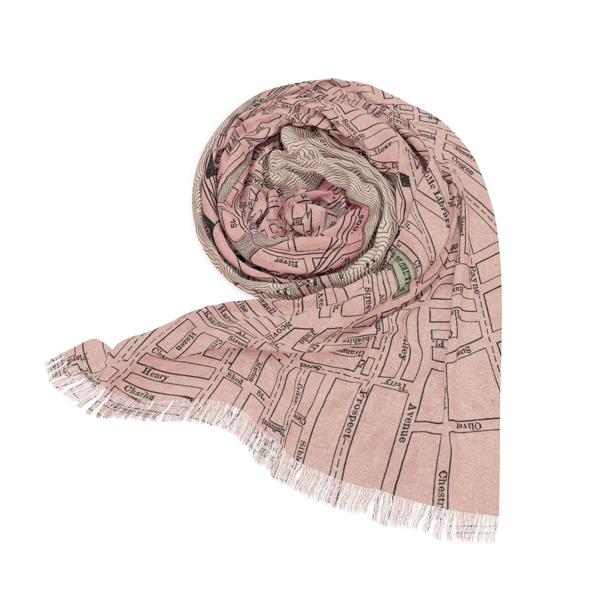 Cleveland Ohio Map Travel Scarf