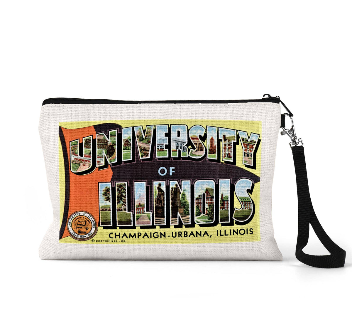 University of Illinois Champaign Urbana Stadium wristlet travel pouch