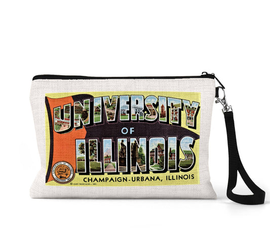 University of Illinois Champaign Urbana Stadium wristlet travel pouch