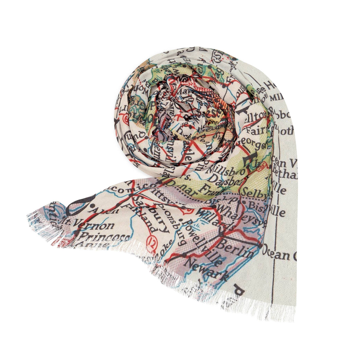 Delaware Map Travel Scarf