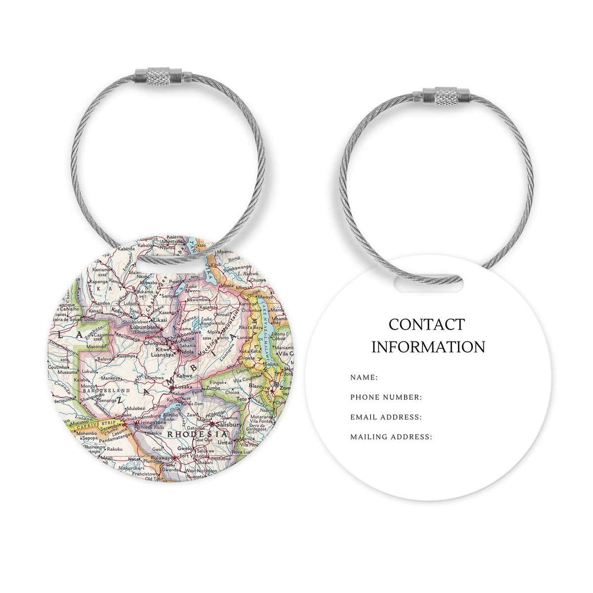 Zambia Map Luggage Tag and Handle Wrap view 2