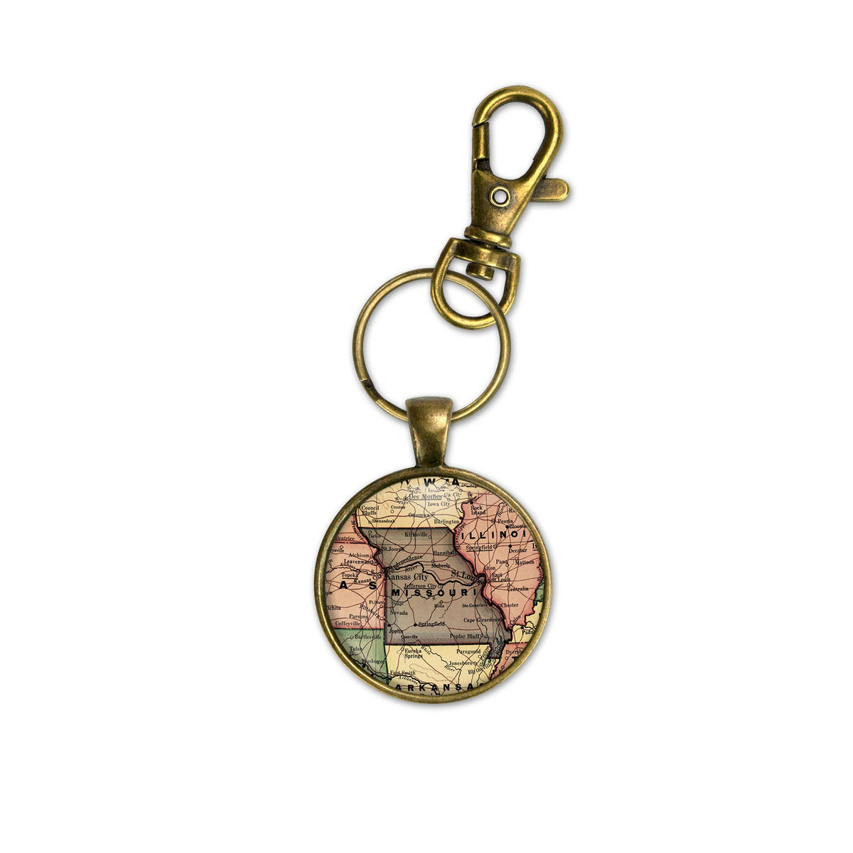 Missouri vintage map keychain
