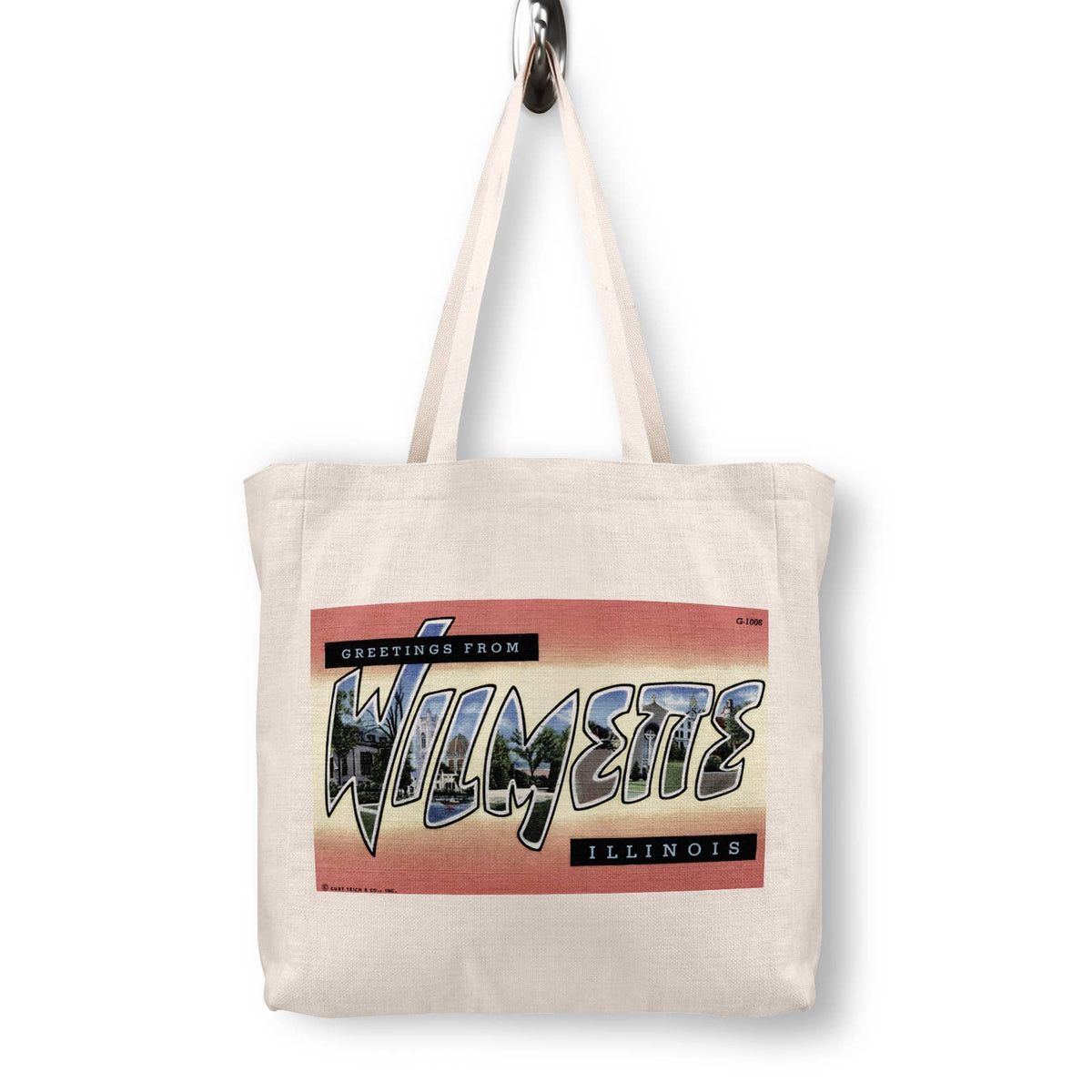 Wilmette Illinois Vintage Postcard Canvas Tote Bag