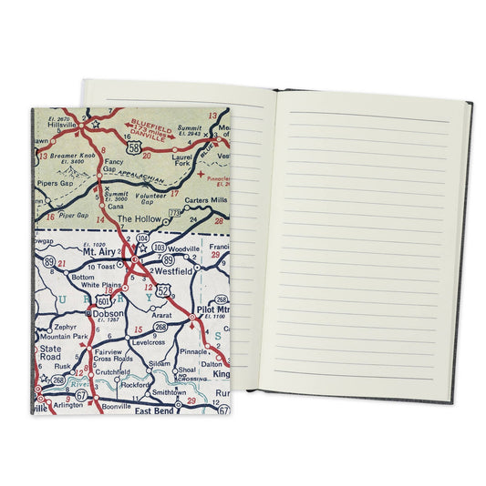 Mount Airy North Carolina Vintage Map Travel Journal