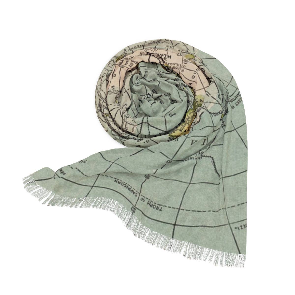 Antarctica Map Travel Scarf