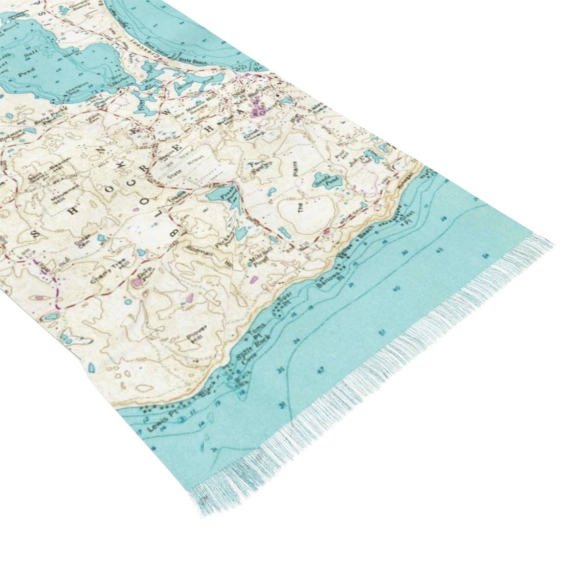 Block Island Rhode Island Map Travel Scarf view 4