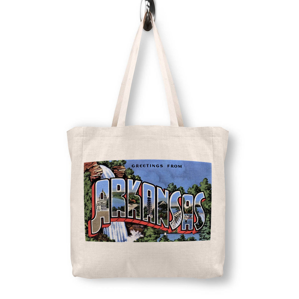 Arkansas Vintage Postcard Canvas Tote Bag