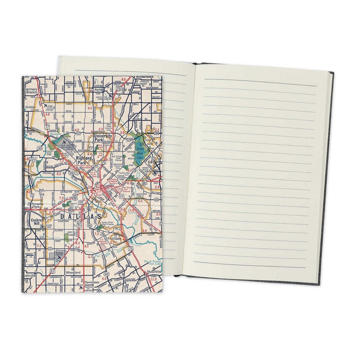 Dallas Texas Vintage Map Travel Journal