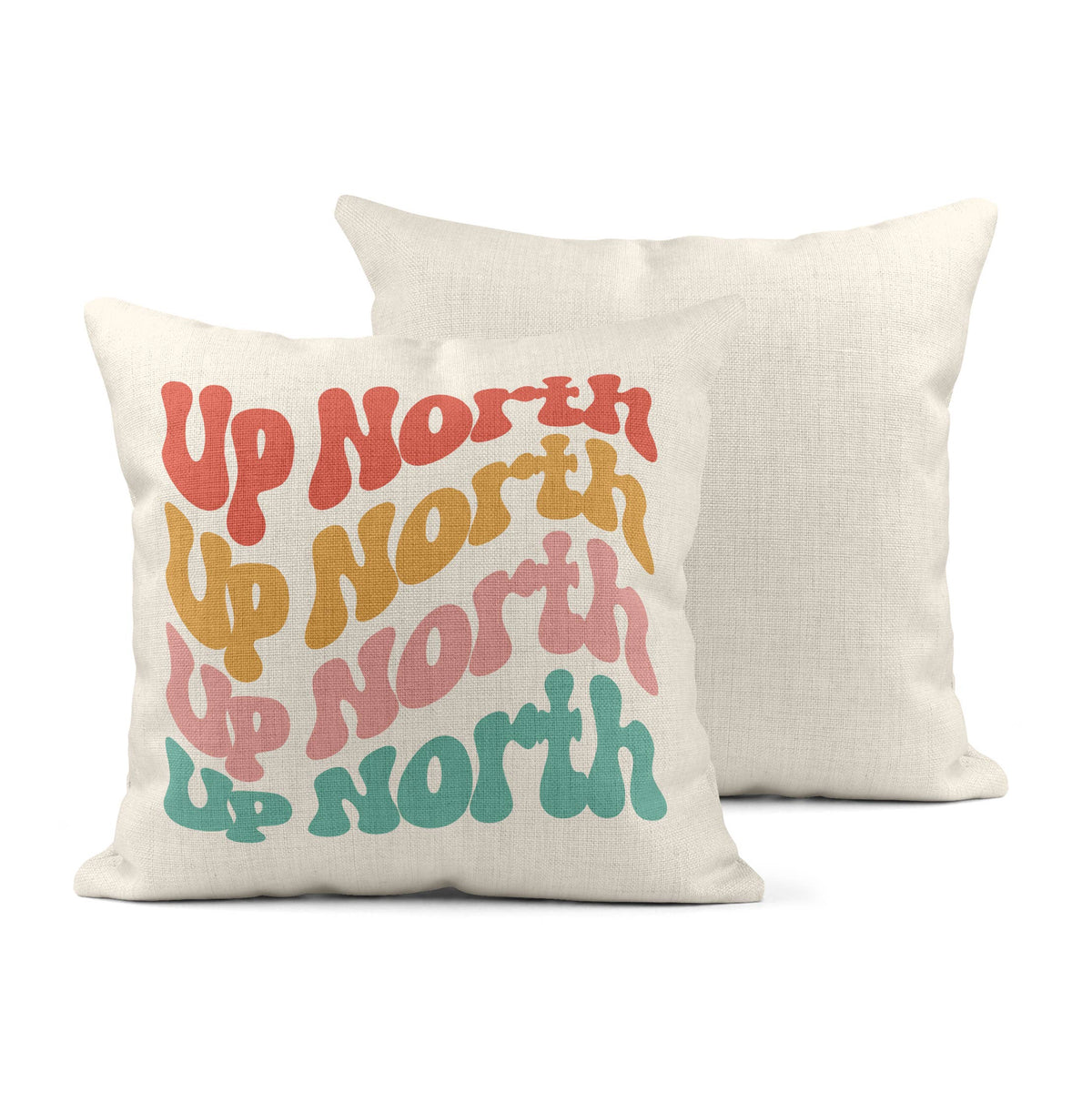 Up North retro throw pillow