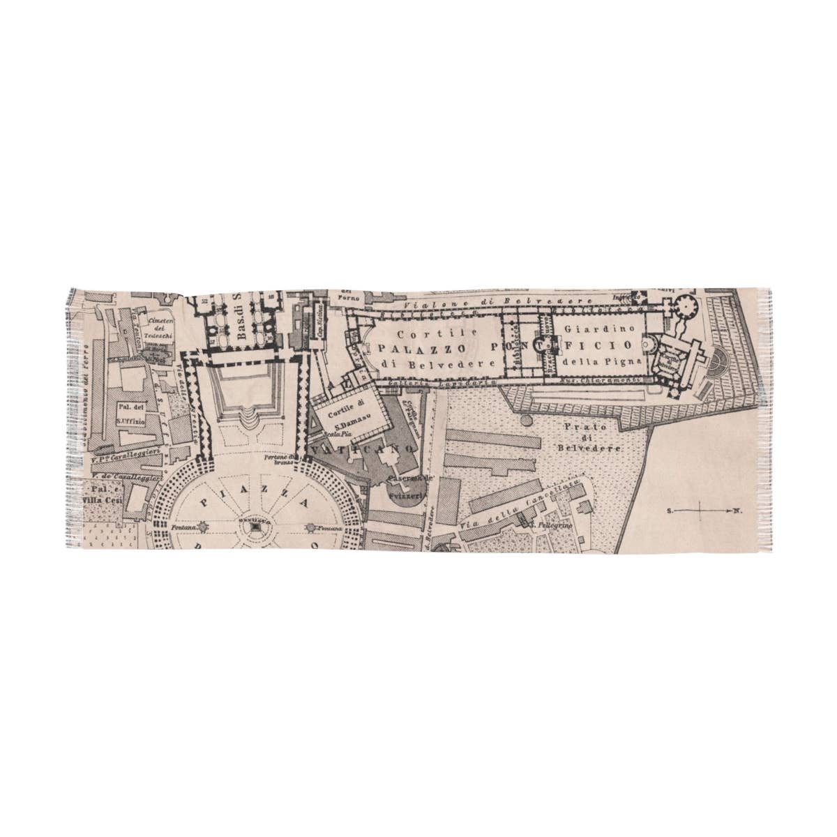 Vatican City Rome Italy Map Travel Scarf view 3