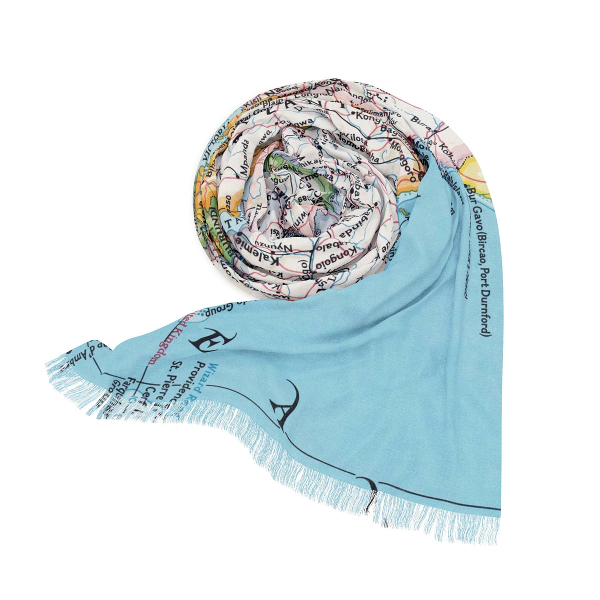 Tanzania Africa Map Travel Scarf view 3
