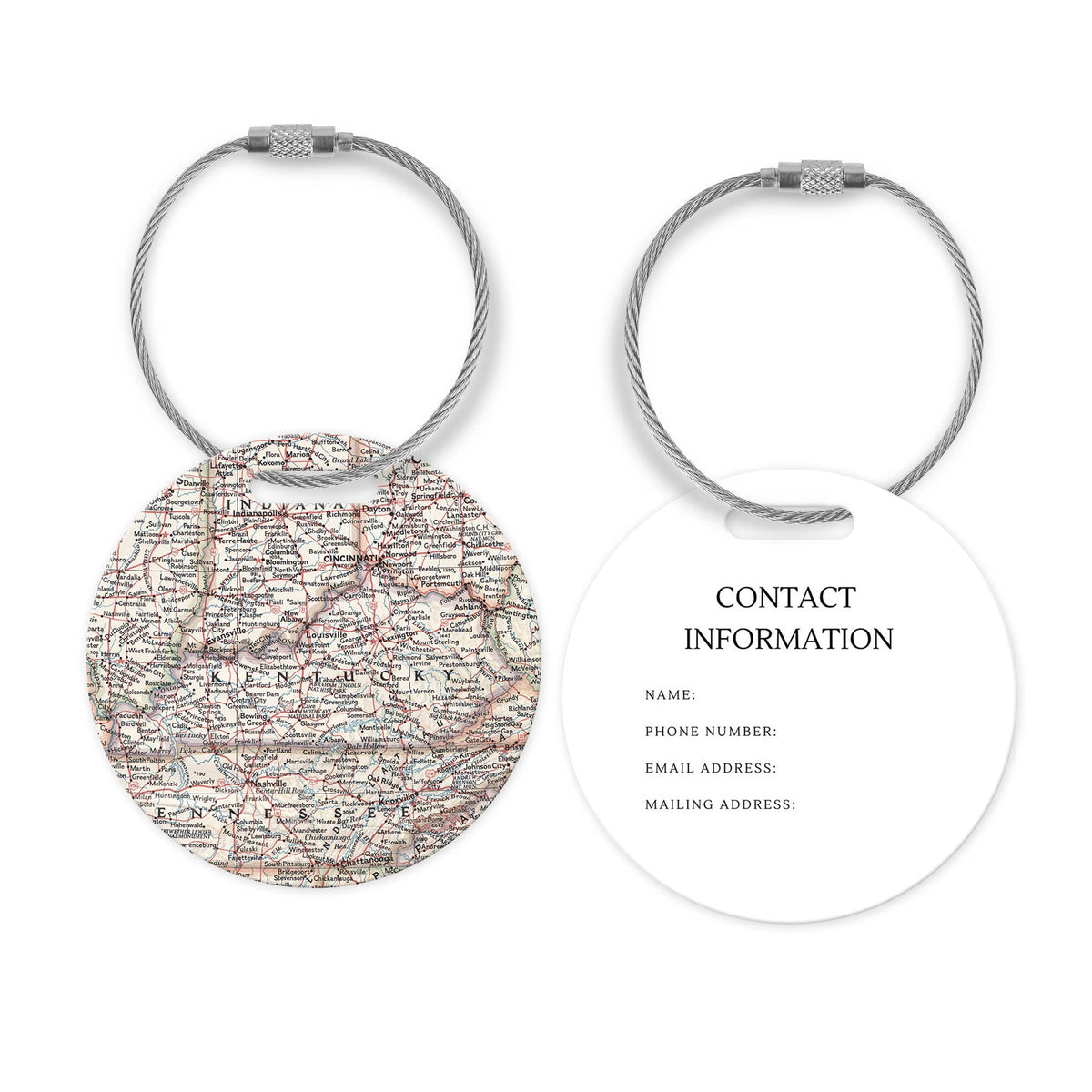 Kentucky Map Luggage Tag