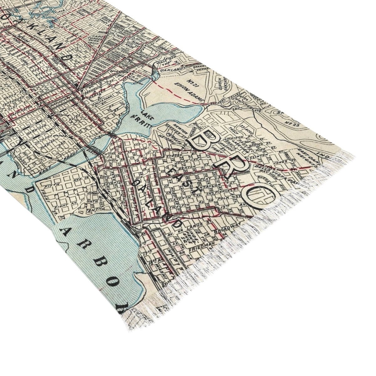 Oakland California Map Travel Scarf view 3