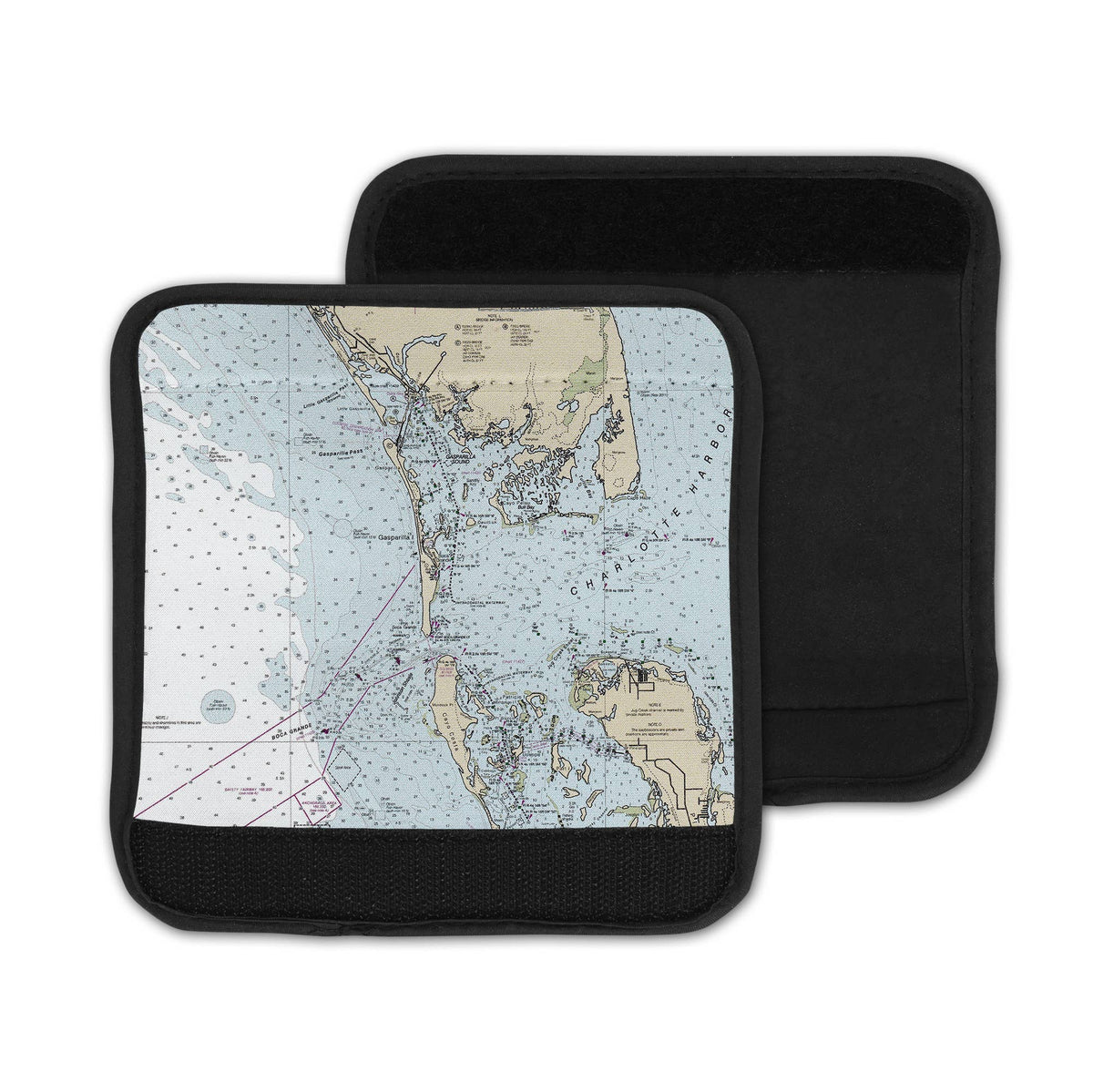 Boca Grande Florida Map Suitcase Spotter Luggage Handle Wrap