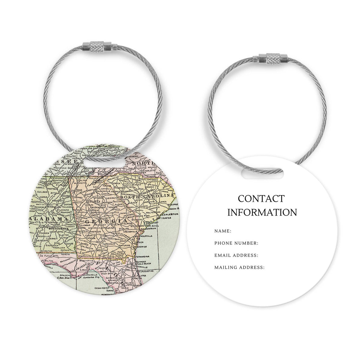 Georgia Map Luggage Tag and Handle Wrap view 3
