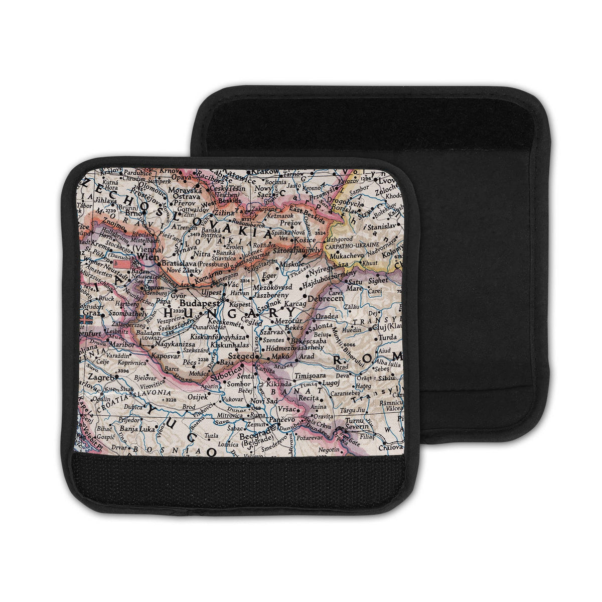 Hungary Map Luggage Tag and Handle Wrap view 3