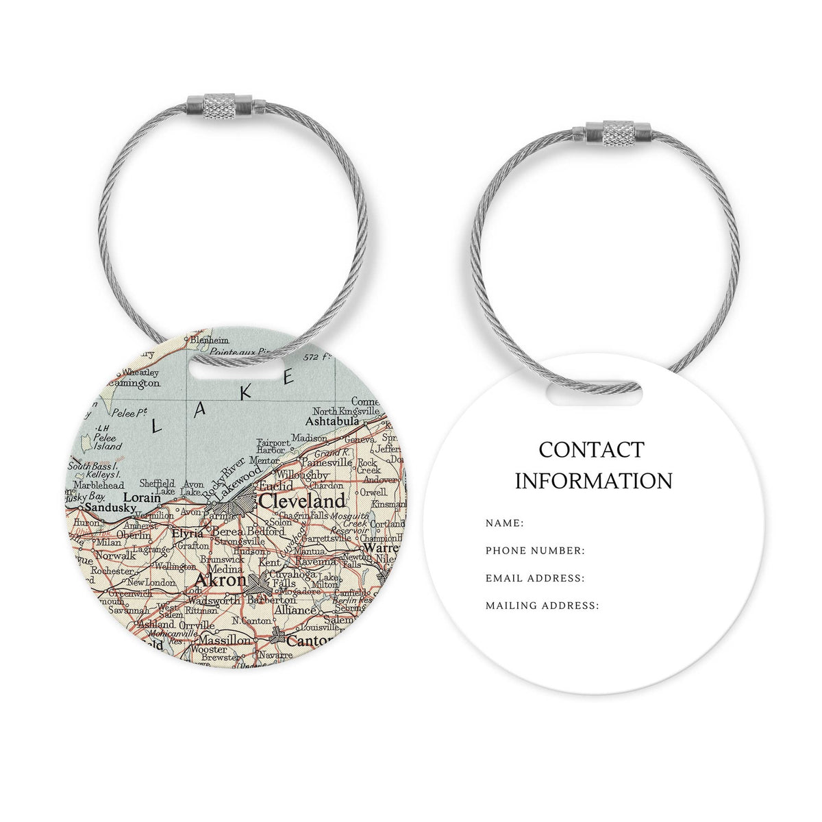 Cleveland Ohio Map Luggage Tag