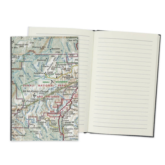 Denali National Park Vintage Map Travel Journal