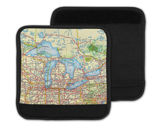 Great Lakes Map Suitcase Spotter Luggage Handle Wrap