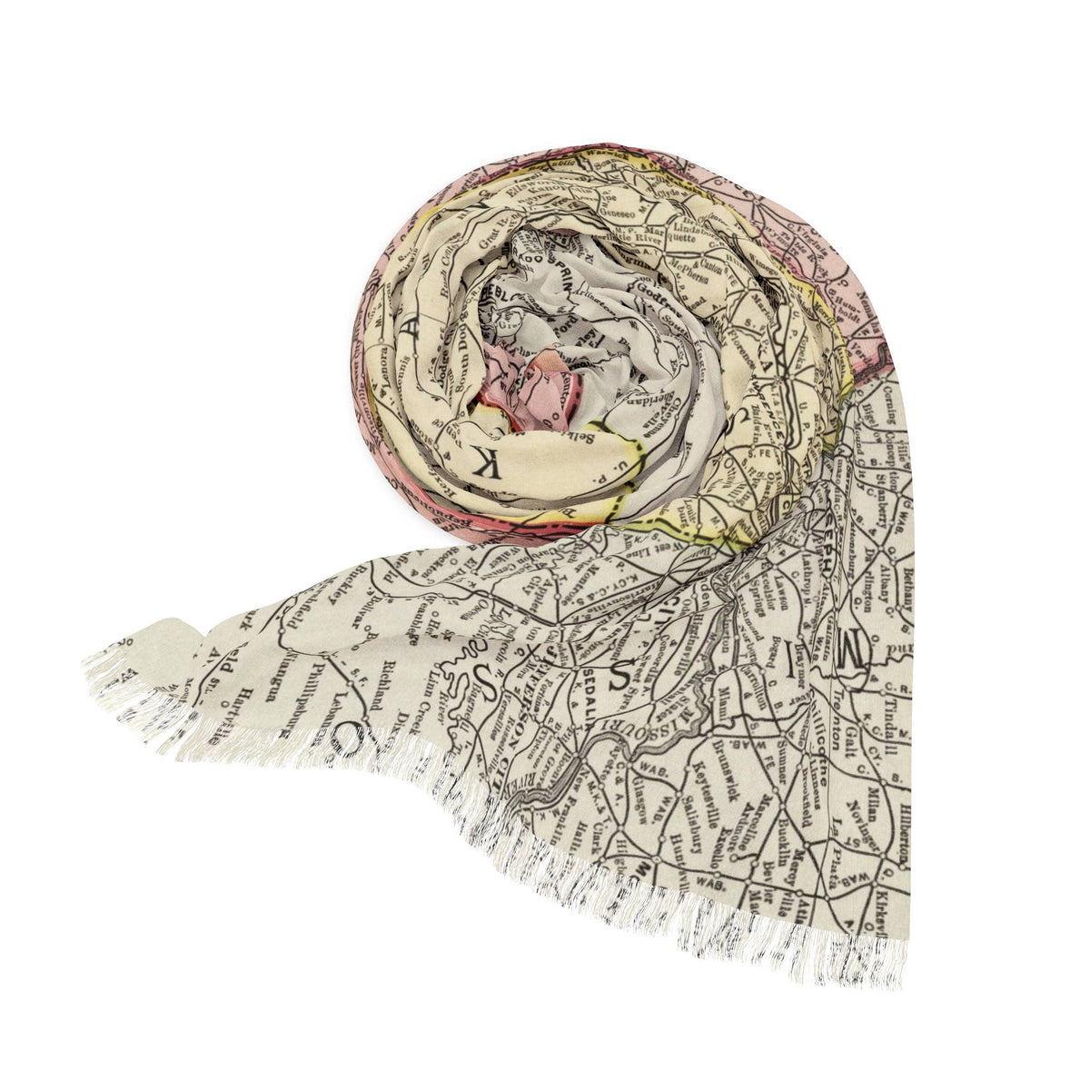 Kansas Map Travel Scarf