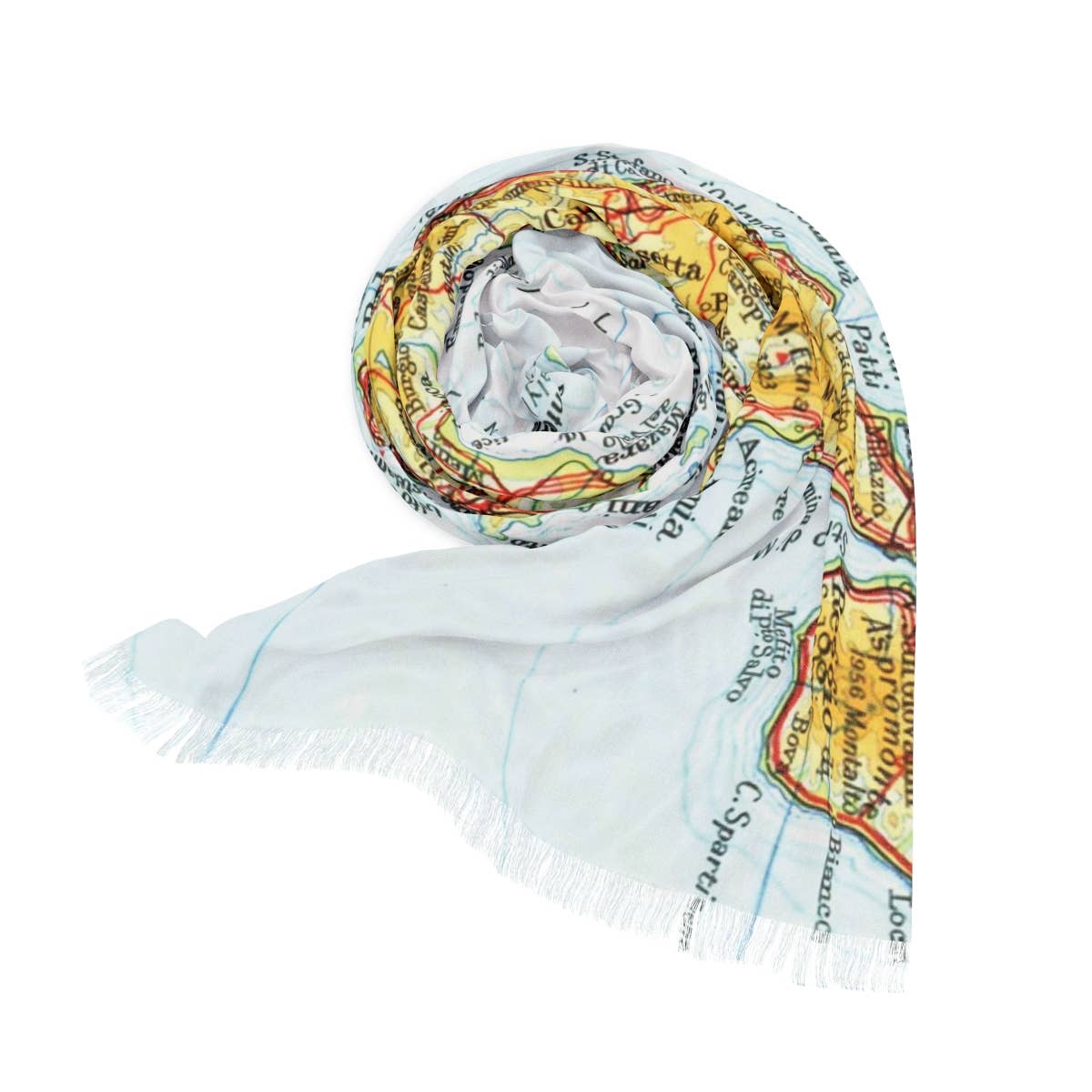 Sicily Map Travel Scarf