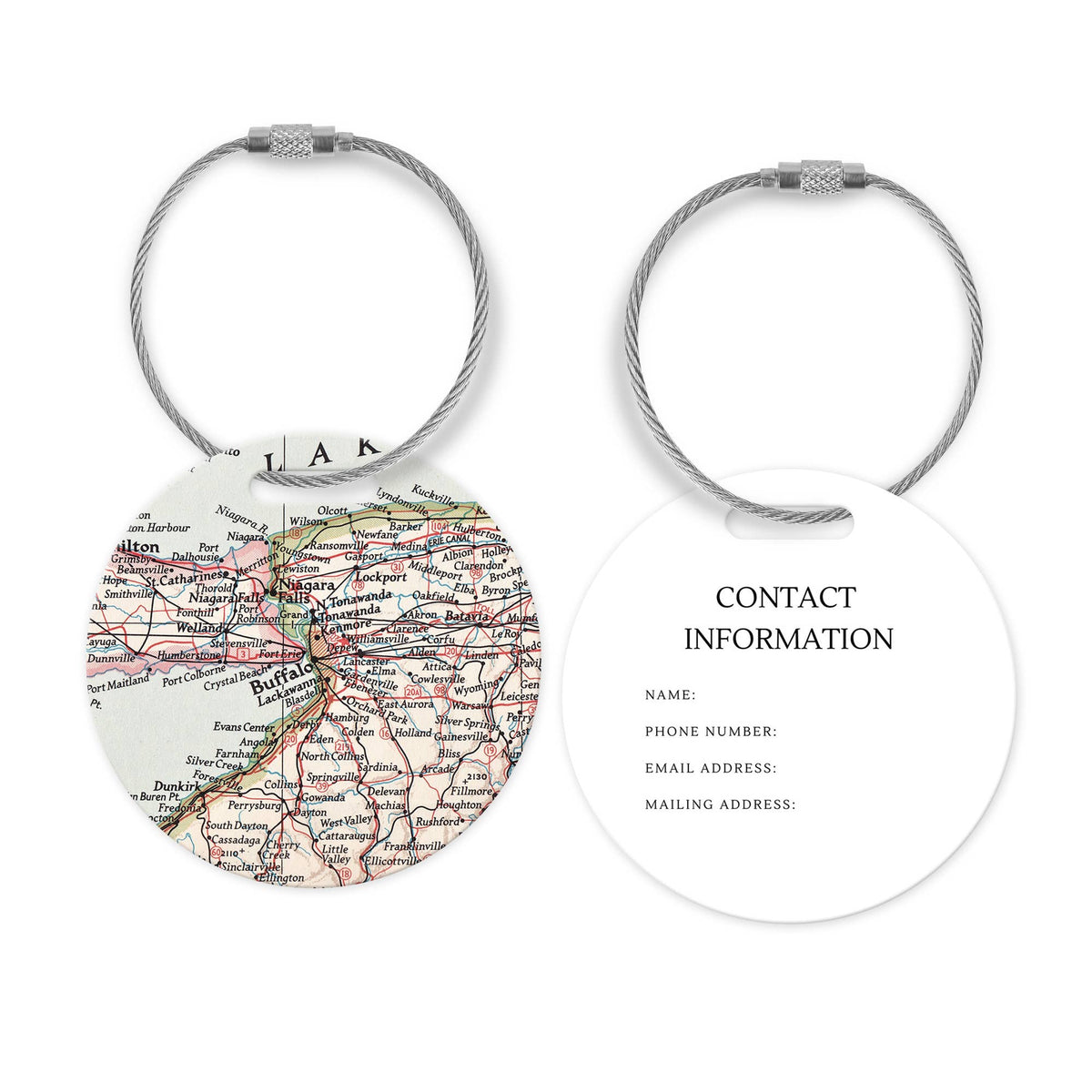 Buffalo New York Map Luggage Tag