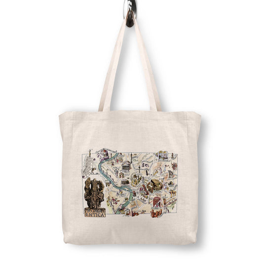 Rome Roma Italy Vintage Map Canvas Tote Bag