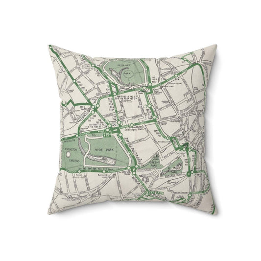Central London vintage map throw pillow