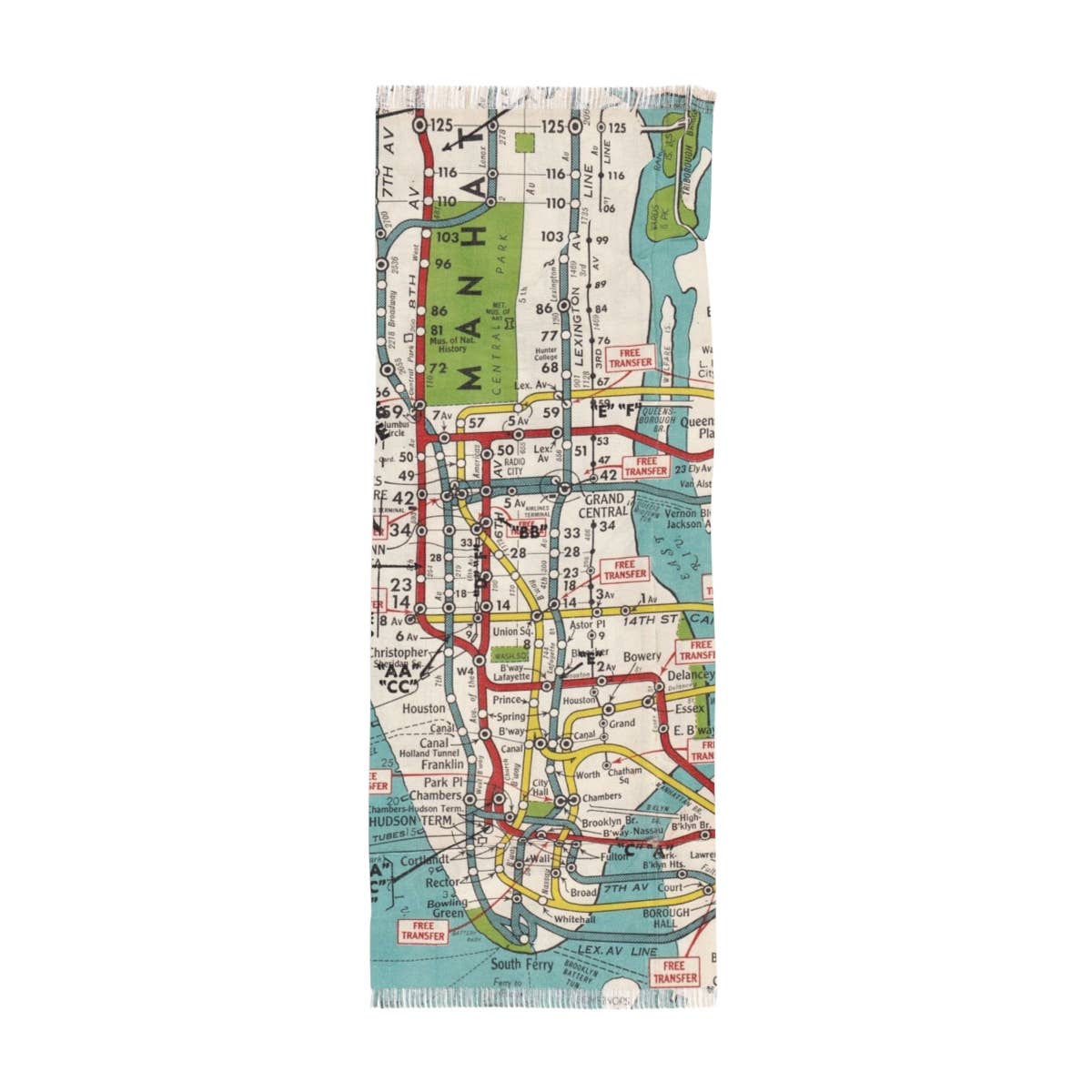 New York City NYC Subway Map Travel Scarf view 2