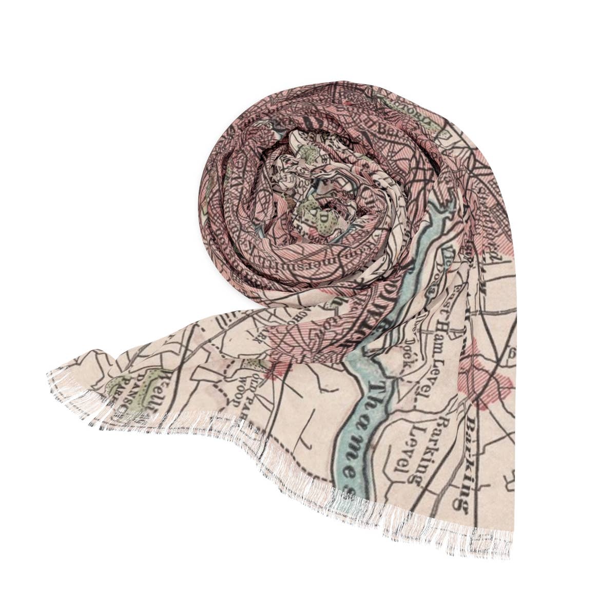 London England Map Travel Scarf