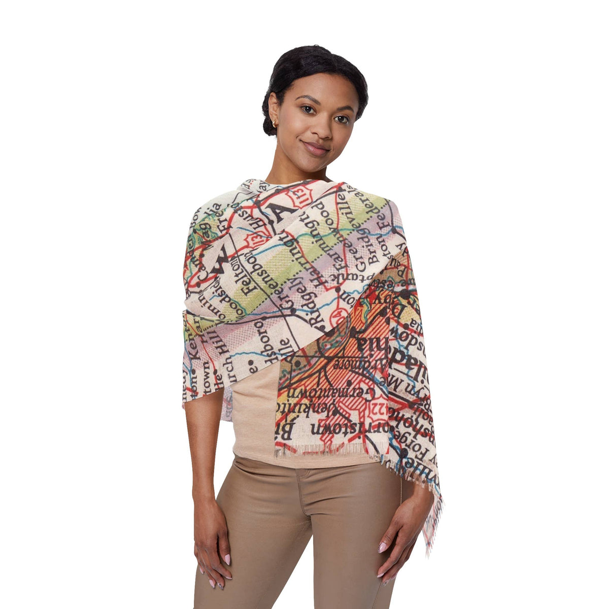 Delaware Map Travel Scarf view 2