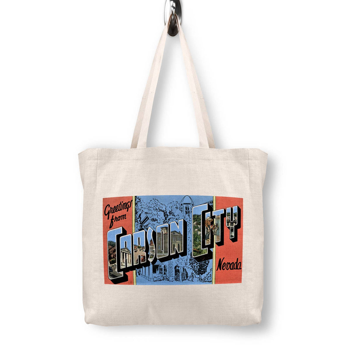 Carson City Nevada Vintage Postcard Canvas Tote Bag