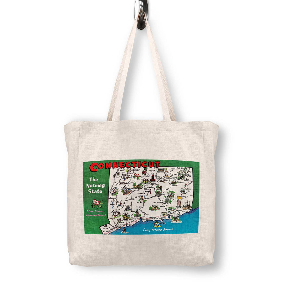 Connecticut Vintage Postcard Canvas Tote Bag