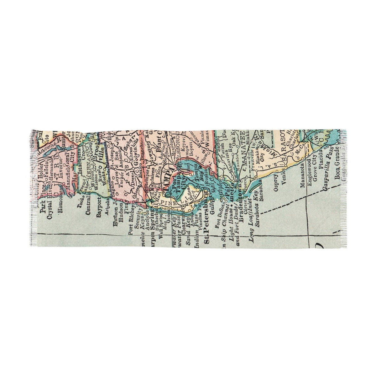 Tampa St Petersburg Florida Map Travel Scarf view 4