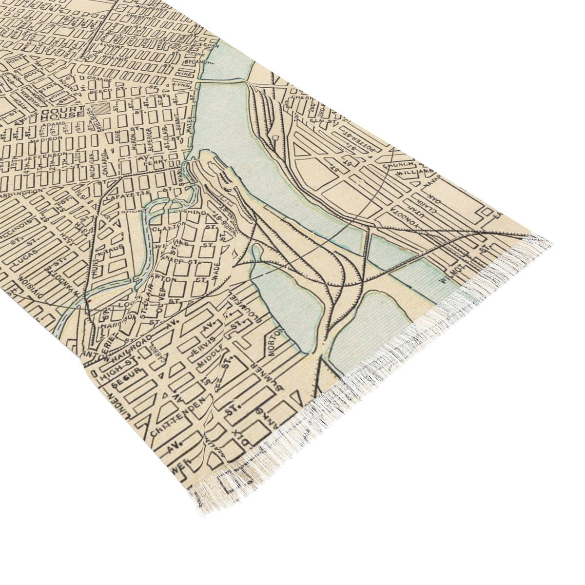 Toledo Ohio Map Travel Scarf view 2